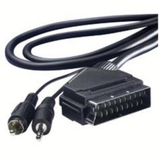 Vivanco 5m AV Cinch Video + 3,5mm Klinken-Stecker auf Scart-Kabel TV PC Notebook