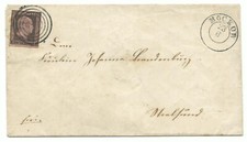 Preussen Nummernstempel 959 MÖCKOW auf Brief nach Stralsund um 1855 RR!!