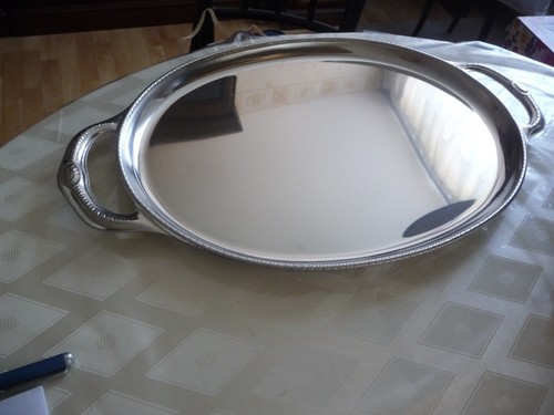 Serviertablett edelstahl oval - serviertablett,