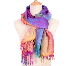 Bunter Damen Schal - Pashmina  Regenbogen, weich, leicht & warm  Geschenkidee 