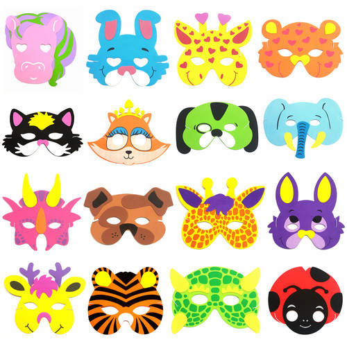 Schaumstoff tier masken kinder - schaumstoff,