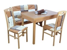 4 teilige Essgruppe mit Truhe Buche /braun massiv Tischgruppe Küchengarnitur NEU