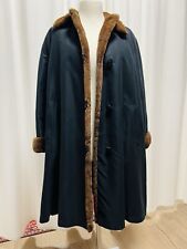 TOPP: Wendemantel Innenseite gerupfter Nerz Gr. 44/42 schwarz/braun