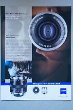 CARL ZEISS Datenblatt Biogon T* 2/35 Prospekt ZM LEICA-M-Bajonett