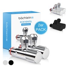 Bächlein Eckventil selbstdichtend [2er Set] mit Schraub- oder Schnellverschluss 