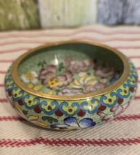 ❤ Ältere Cloisonné Schale Handarbeit 11 cm groß China Lotus❤