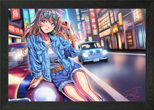 Anime Mädchen im Stadtbild