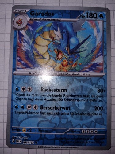 Pokémonkarte garados 043 193 - pokémonkarte, 043/193