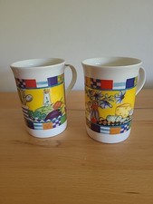 2 Fine Bone China Tassen – England Crown Trent Coock´s Kitchen neuwertig