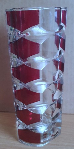 Alte glas vase - glas-vase-6-eckig-, j