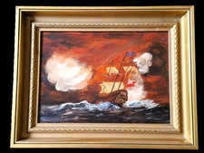 Ölgemälde Segelschiff im