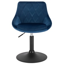 Barstuhl Barhocker Samt Drehstuhl Hocker Stuhl Bar drehbar höhenverstellbar Blau