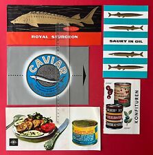 5 x UdSSR Reklame Prospekt um 1965 Störfleisch, Caviar Kaviar Dose    ( F22966