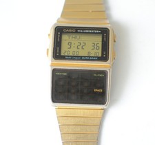 Casio DBC-611G-1 Data Bank Uhr Gold Vintage Calculator Armbanduhr