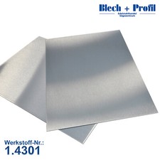 Edelstahlblech 1 - 2mm Blech Platte geschliffen V2A 1.4301 Zuschnitt nach Wahl