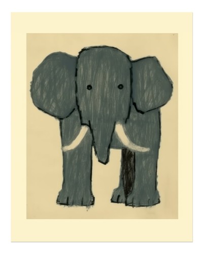 Charmantes elefant wandbild - elefant,