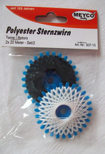 2 x 2 Sternzwirn mit  je 20 mtr. weiß + schwarz - Polyester - Meyco - s. Bild