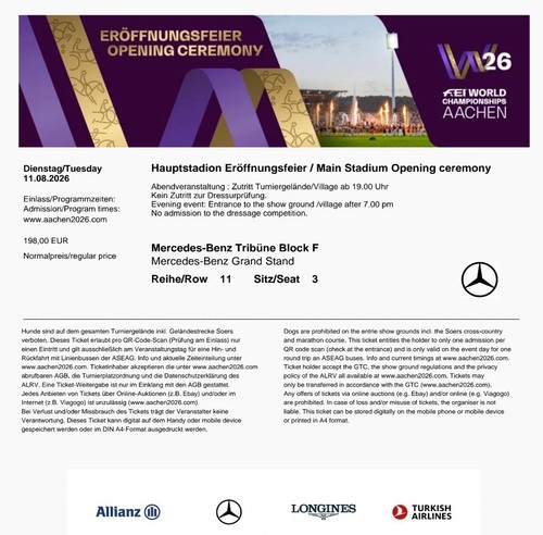 Ticket für die - für,
