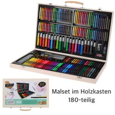 Malset Malkasten 180-teilig Künstlerkoffer Stiftekoffer Malkoffer Zeichenset