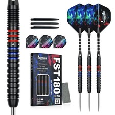 Profi Steeldarts Set– 90% Wolfram Dartpfeile Metallspitze mit 3 Schäften 21-24g