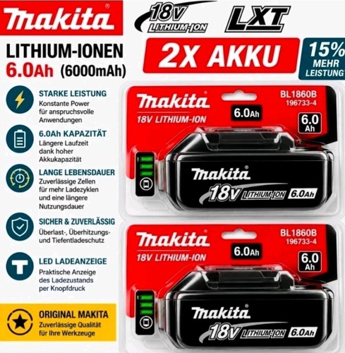 Original makita bl1860b - 2x,