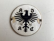 ADAC Emblem Plakette Messing  alt Emaille mit Adler weiss/schwarz passabel !
