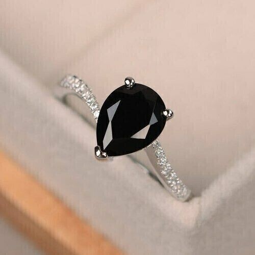 Schwarzer diamantring - schwarzer,