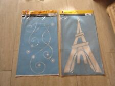 2 Marabu Schablonen für Wanddekor, Schaumstoff Tupfer & 150 ml Schablonenfarbe.