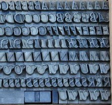 Zierschrift 9 mm Bleischrift Bleisatz Buchdruck Handsatz Alphabet Schrift ABC XY