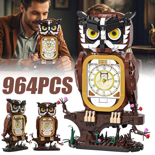 Eulen-Uhr-Baustein-Set