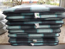 SUN GARDEN 8 Stuhlposter kariert schwarz türkis Größ3 43 x 43 cm Höhe 3 cm