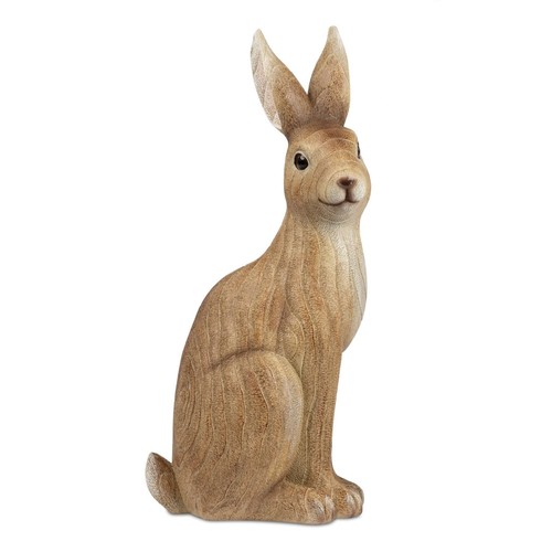 Dekofigur hase holzoptik - hase,