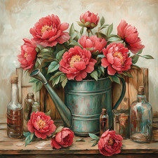 Wandbild Pfingstrosen