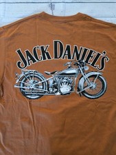 Jack Daniels Whisky T Shirt No 7 - mit Motorrad Aufdruck auf dem Rücken - Orange