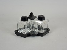 60s70s Salzstreuer Pfefferstreuer Set Glas Mid-Century Design Vintage Art Deco 