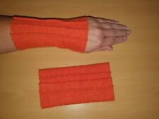 Walk-Wolle-Armstulpen-Pulswärmer mit Biese orange by Zonel Mode