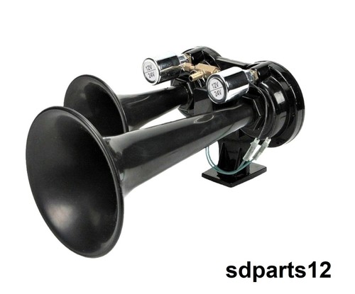 Horn luft double hupe - horn, schwarz