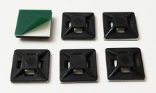 6 Stück Klebesockel 19x19mm SCHWARZ  UV-Beständig selbstklebend Kabelhalter
