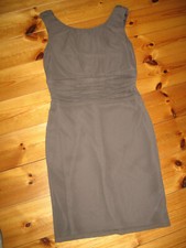 Esprit Mesh-Kleid Gr.M NEU braun taupe Faltenwurf Partykleid Reißverschluß 