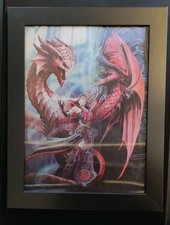 EFFEKTBILD DRACHEN 3 in 1 - hoch - Fantasy Deko Wechselbild Wackelbild Kippbild