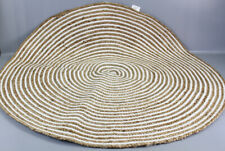 Goodweave Jute Wohn- Teppich rund 120cm Vorleger Boho Ethno Look Rug  NX-HT12395