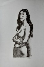 Aquatinta Radierung Stehender