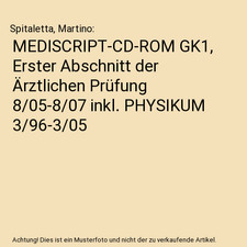 MEDISCRIPT-CD-ROM GK1, Erster