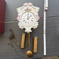Porzellan Schild- Wanduhr