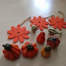 Herbstdeko Fensterbank Dekoration Kürbis Keramik Filz Kunststoff  Halloween 