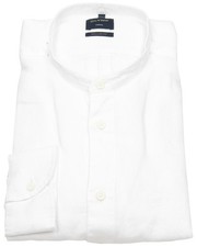 OLYMP Leinenhemd Regular Fit Stehkragen weiß - ohne OVP