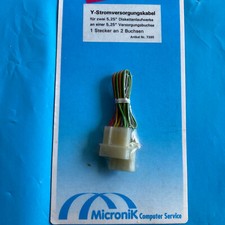 Y - Stromversorgungskabel für zwei 5,25" Diskettenlaufwerke- MicroniK, "neu/new"