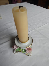 Alka Kunst Bavaria - Kerzenhalter / Kerzenständer H. 4,5 cm. Rosen Goldrand