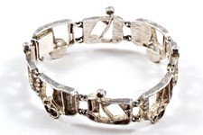 DESIGNER ARMBAND 925 Silber Space Age Vintage 70er bracelet Brutalist silver