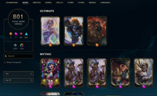 LOL Account EUW 684 lvl all champs/801 Skins/3 Ultimate/7 Mythic/52.7k BE